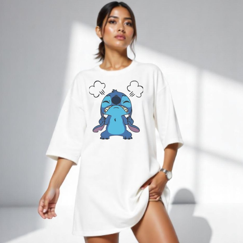 Camiseta T Shirt Stitch Orelhas Feminina 100% Poliester Estampada de Sublimação em Oferta na Shopee