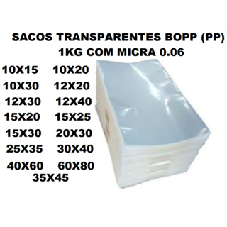 Embalagem Saco Plástico transparente PE 1KG em Oferta na Shopee