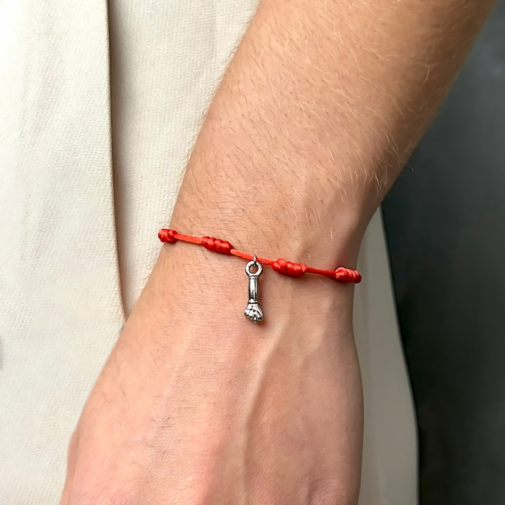 Pulseira 7 Nós Vermelha Preta Figa Amuleto Proteção Sorte