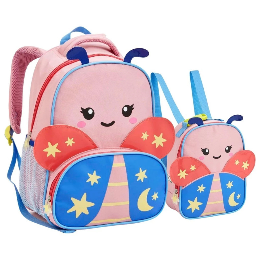 Kit Mochila Escolar Creche Pré-escola Pequena E Lancheira Infantil Feminina Masculina 6 Temas