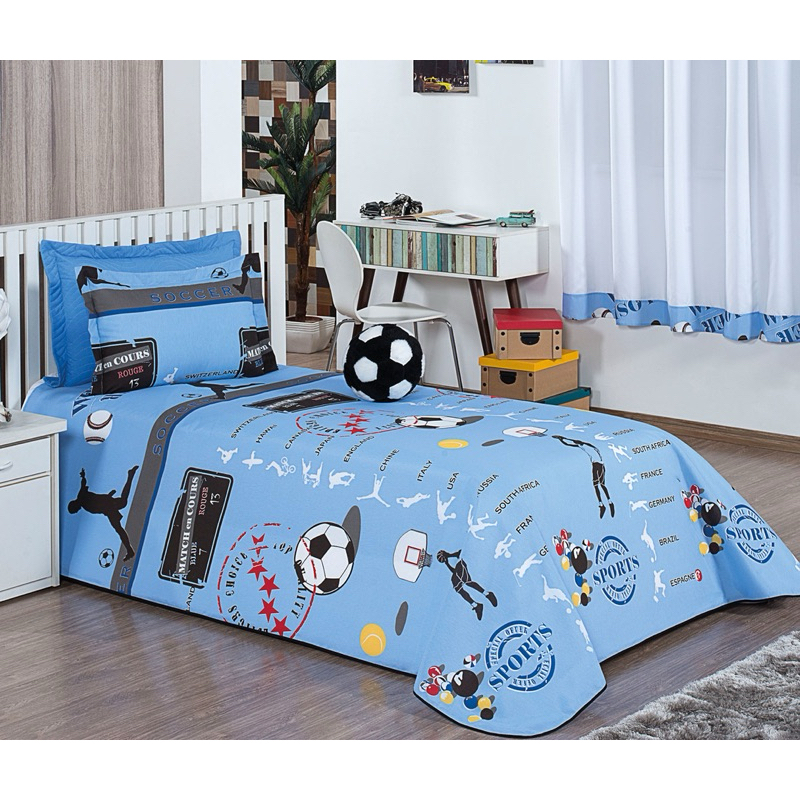 KIT COBRE LEITO SOLTEIRO CLEAN 4 PEÇAS + CORTINA ELEGANTE ENVIO RÁPIDO