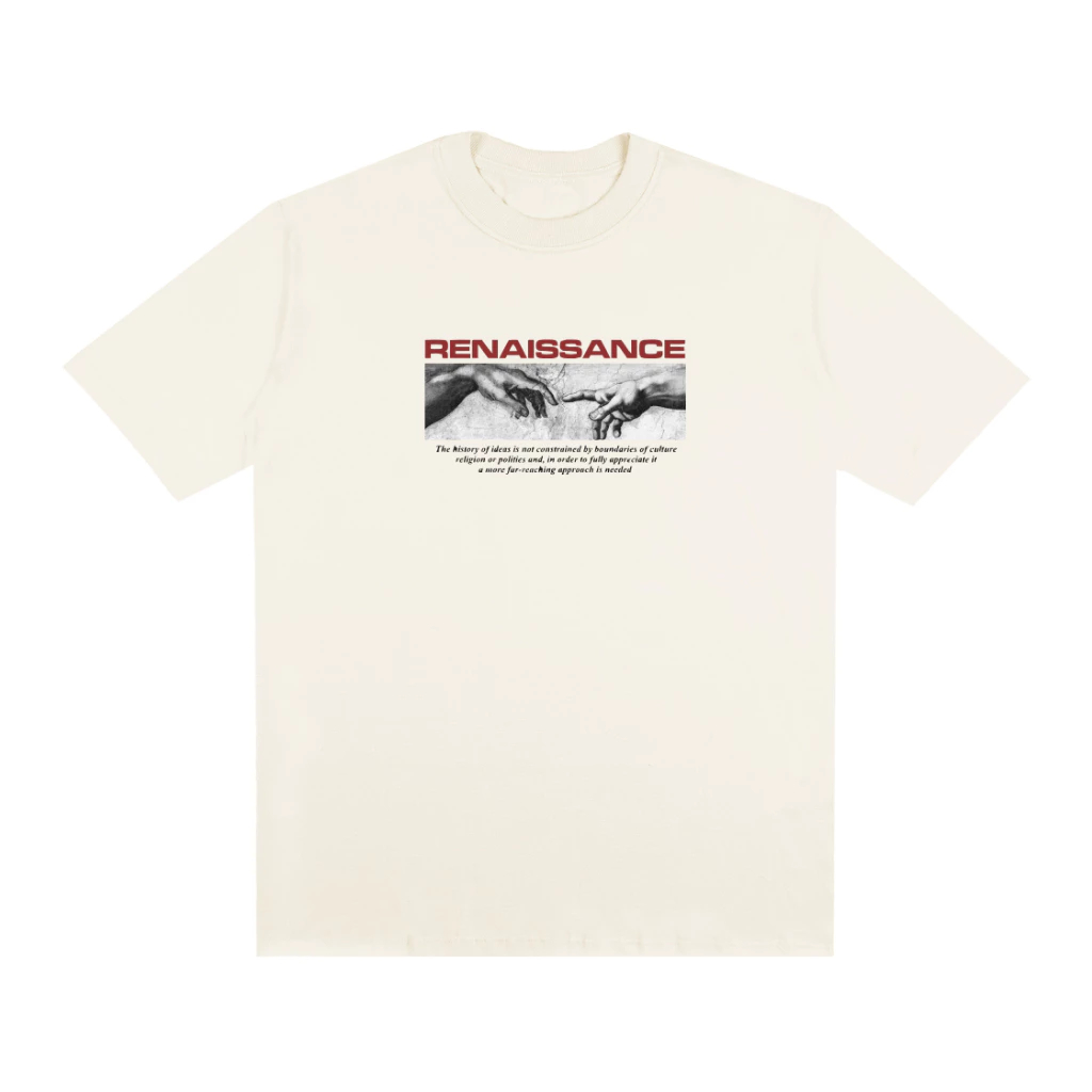 OVERSIZED Camiseta Streetwear Renaissance Estampada Camiseta Oversized Algodão