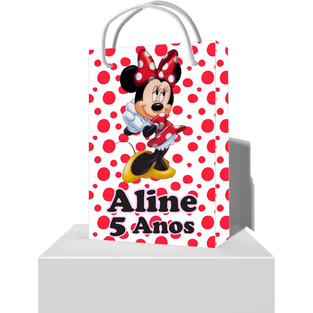Sacolinha Personalizada Minnie - Sacolinha Minnie Personalizada para Lembrancinha Infantil