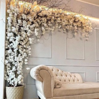 20 Galhos Flor Cerejeira Pessegueiro Artificial Rosa Amarela Branca decoração Casamento 45cm Flores em Oferta na Shopee