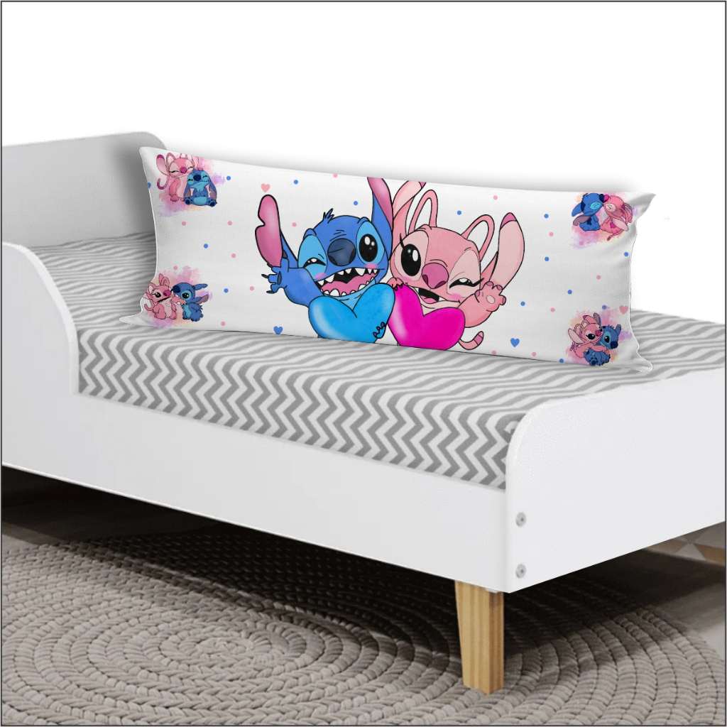 Travesseiro Xuxinho 100% Fibra Siliconada Stitch Apaixonado Angel Decoração Diversão em Oferta na Shopee