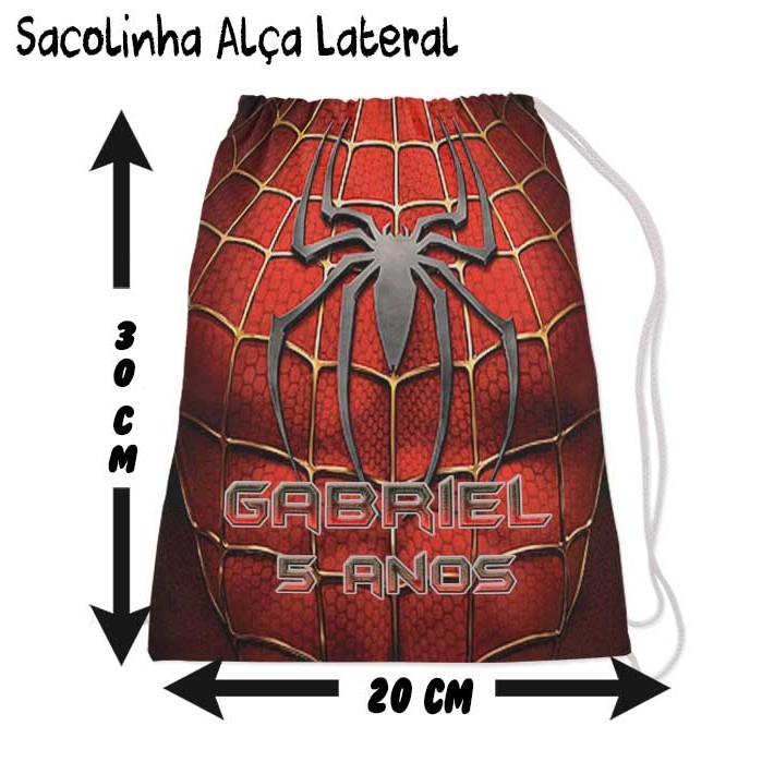 Kit Mochilinha Sacolinha Mochila Saco Sacochila Saquinho Lembrancinha Brinde Aniversario Personalizadas Homem Aranha