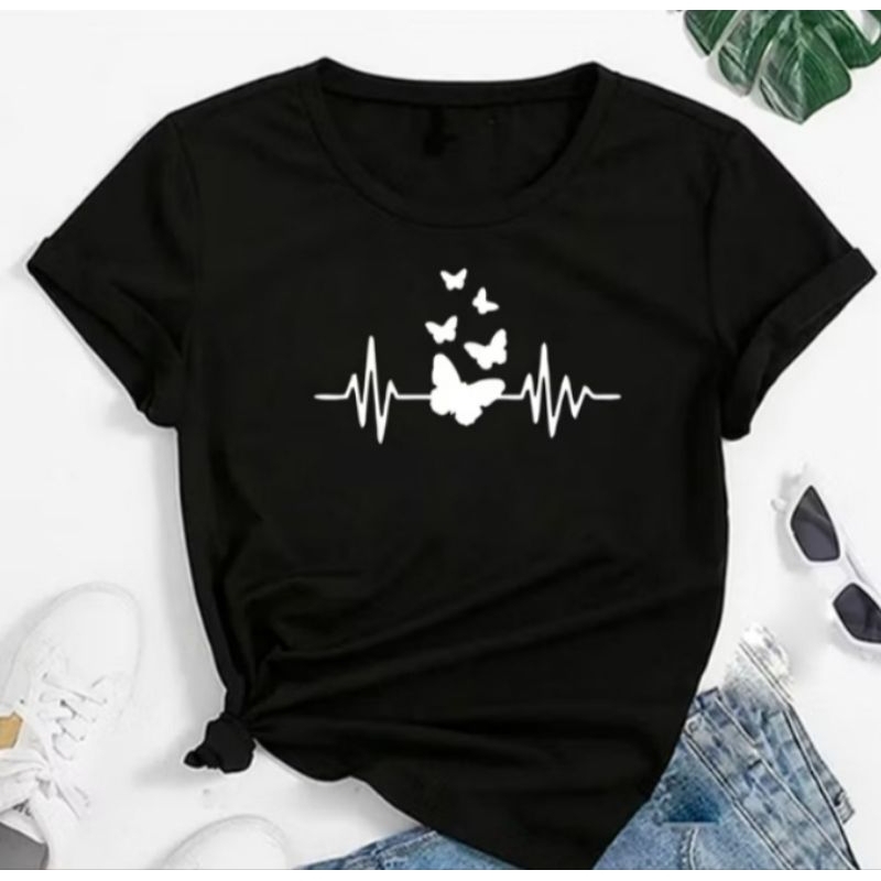 Cmiseta Blusa T-shirt feminina  De Viscolycra Básico Para Academia e Trabalho Batimeentos butterfly  Med em Oferta na Shopee