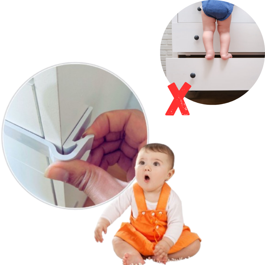 Kit Trava de Gaveta Bebe Cômoda Segurança Protetor Proteção Infantil Criança Kids Fralda Chupeta