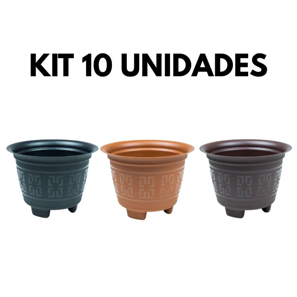 10 Vasos Redondo Reforçado 2 Litros Para Plantas e Flores Jardinagem