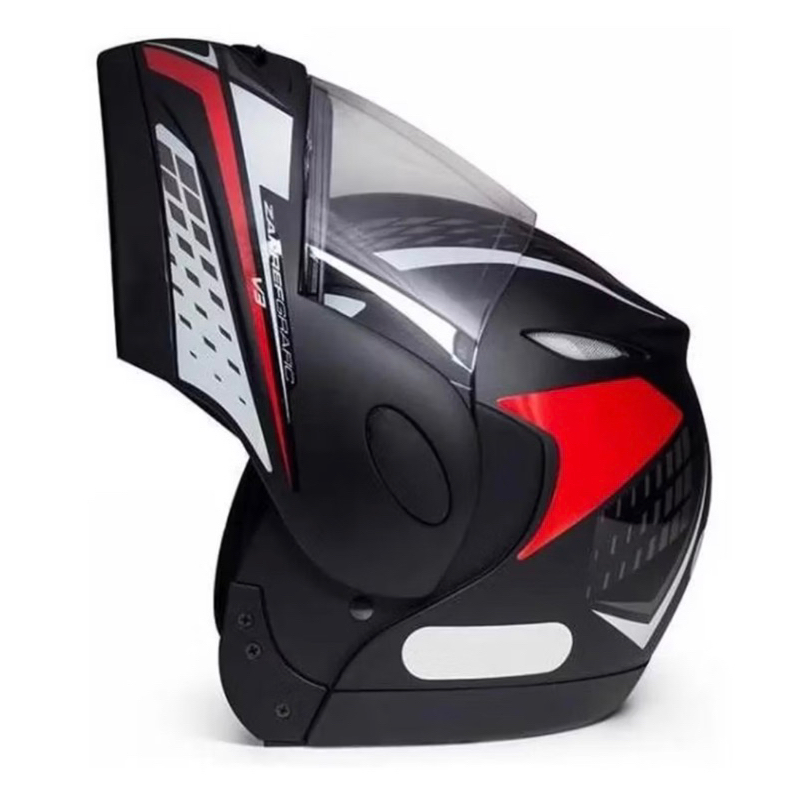 Capacete Robocop Escamoteável Zarref Articulado Original – Motoqueiro, Aberto, Seguro e Confortável