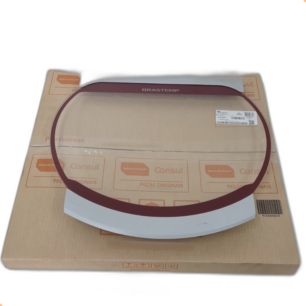 Tampa de Vidro Brastemp Vermelha Ative  Lavadora11kg Bwk11 Original W10780782