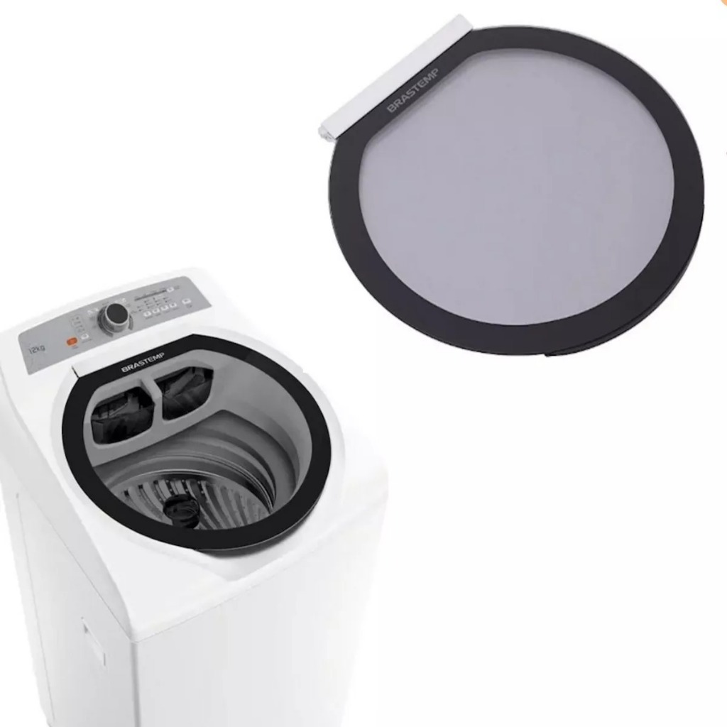 Tampa De Vidro Preta Lavadora Brastemp Bwq12a Bwt12a W10795370 W11047630  Original