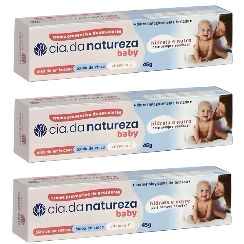 Kit com 3/6 Pomada Contra Assaduras Cia. da Natureza Baby 45g