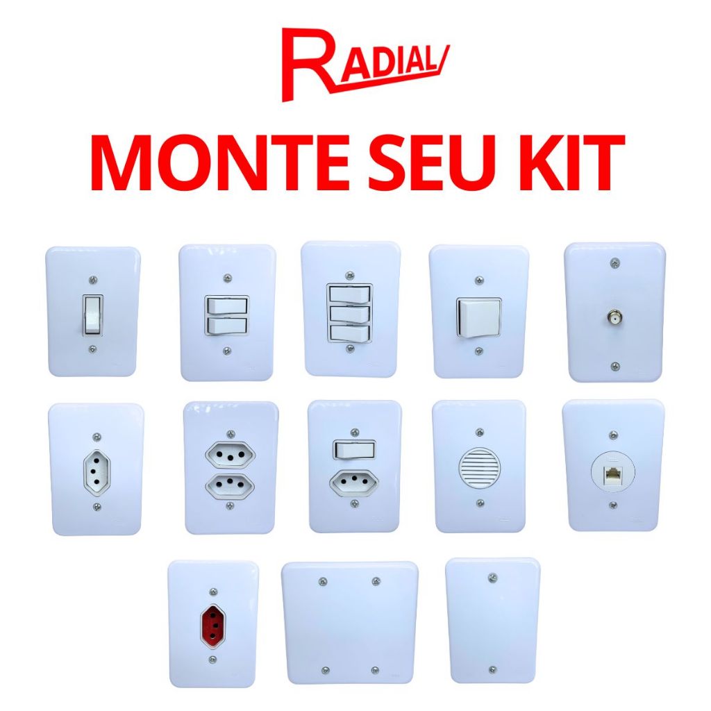 Radial Linha Pollar Tomada Interruptor 4x2 10A/20A Tomadas Simples 10a 20a gelo com tecla espelho