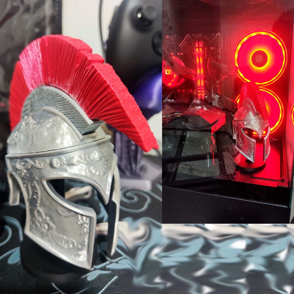 Capacete Esparta Espartano Decoração para computador enfeite gamer