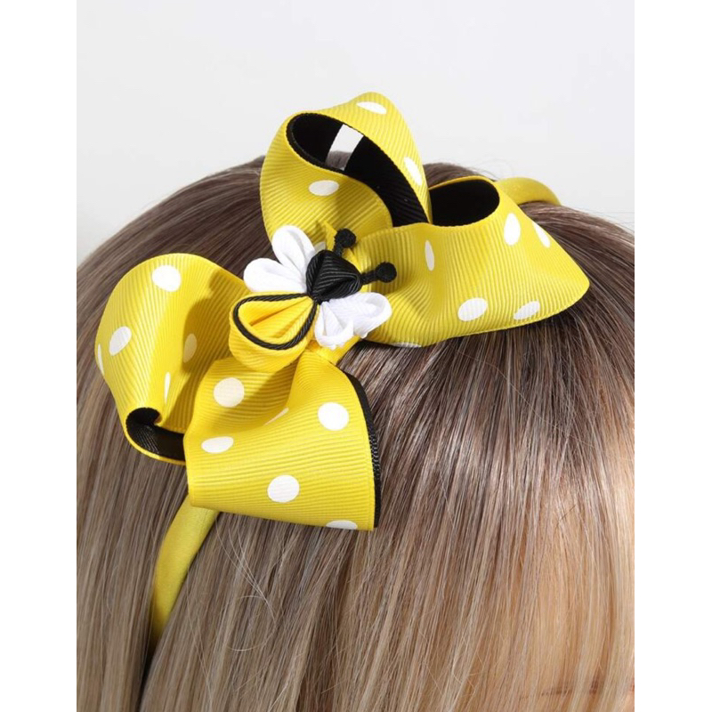 Tiara de cabelo infantil amarela abelhinha