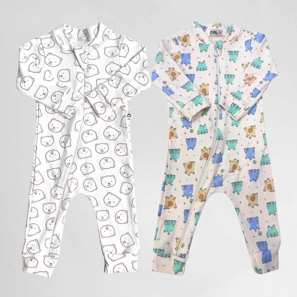 Kit Macacão Bebê 2 peças malha Suedine 100% Algodão 07k2c2