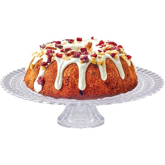 Prato para Bolo com Pé de Vidro 32cm Linha Viena Modena - Ruvolo  Sobremesa Doces