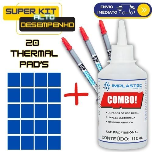 Kit Pasta Termica Prata GD900 com Thermal Pad e Limpador Multiuso para Processador, Xbox, PS3, PS4
