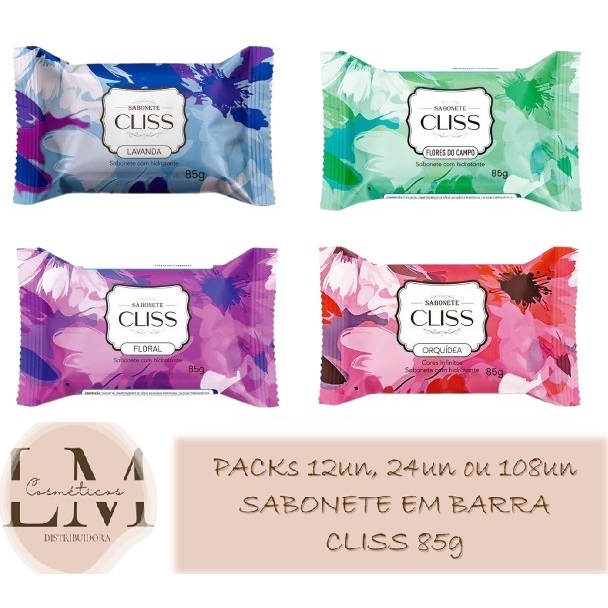 Packs 12un ou 24un de Sabonete em barra Cliss 85g
