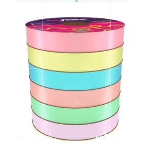 Kit com 6 Fitas plásticas Candy decorativa para Laço com 50metros x 15mm linha Candy e 50mtrs x 30mm em Oferta na Shopee