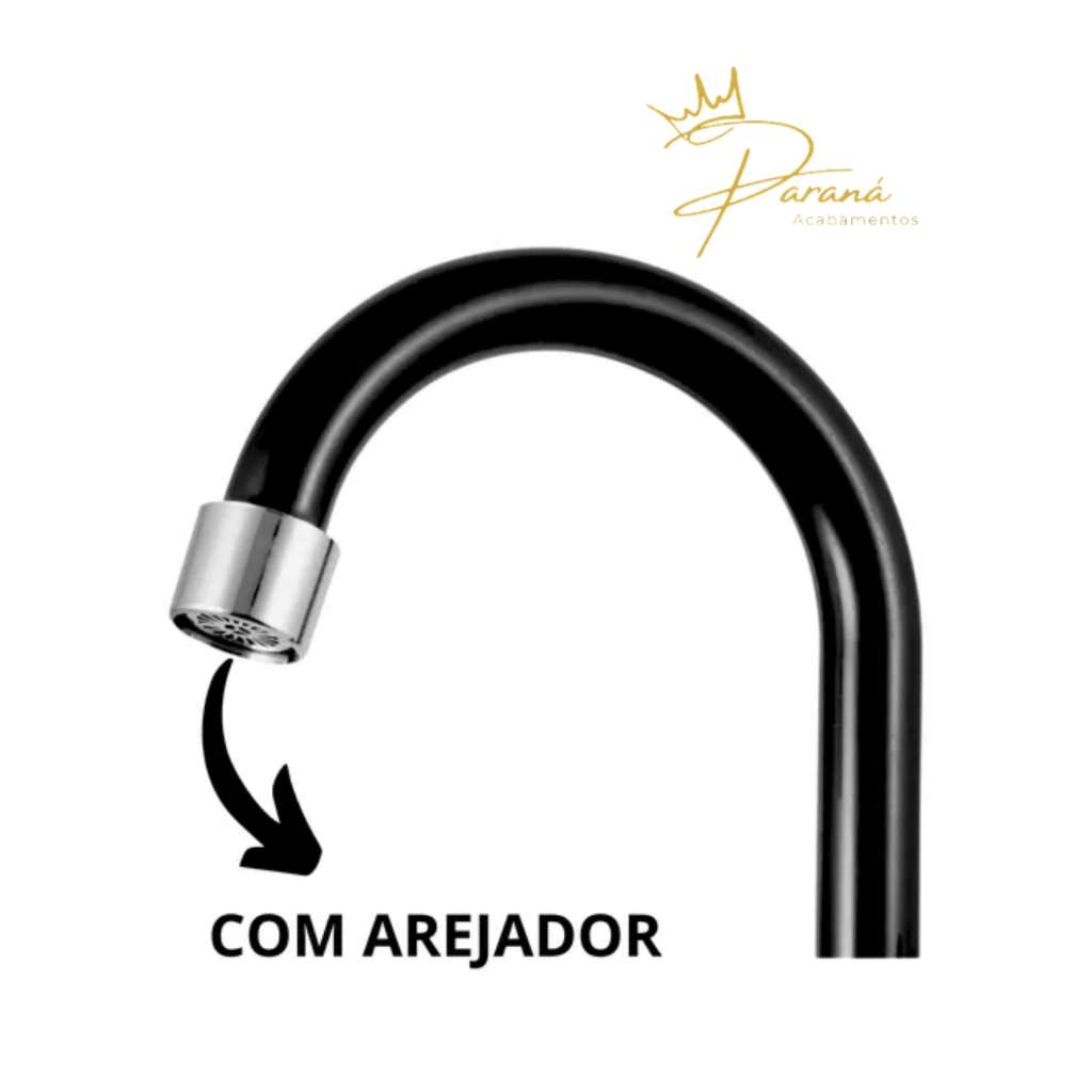 Torneira Para Banheiro Bancada 1/4 De Volta Alavanca - Preto