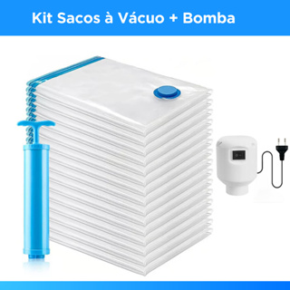 Kit Saco a Vacuo com Bomba Elétrica ou Manual Organização de Roupas Mala Viagem Guarda Roupa em Oferta na Shopee