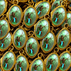 100 Medalhas de Oxóssi Douradas — Orixá da Caça, Umbanda, Candomblé, Proteção, Lembrança Atacado
