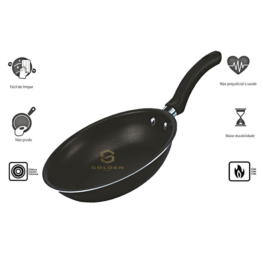 Frigideira Francesa 18 cm Antiaderente Teflon Não Gruda com Espátula Cor Grafite