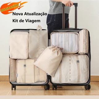 Kit 10 Peças Caixa Organizadoras Para Viagem Cosméticos Mala  Sapatos Roupas Bagagem em Oferta na Shopee