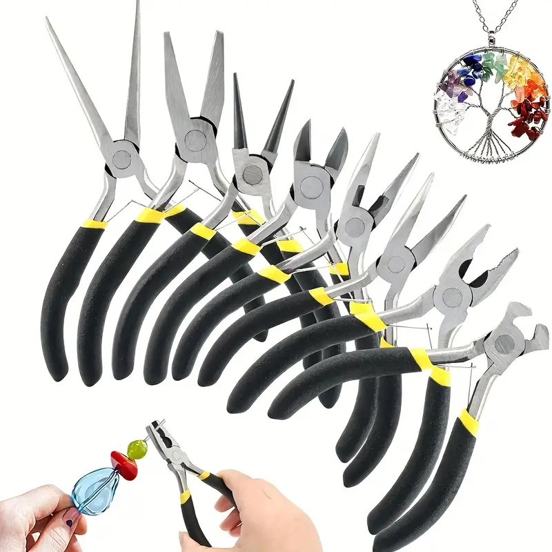 Kit 8 Jogo de Alicates p/ Corte Eletrônico Artesanato & Bijuterias Mini Alicate