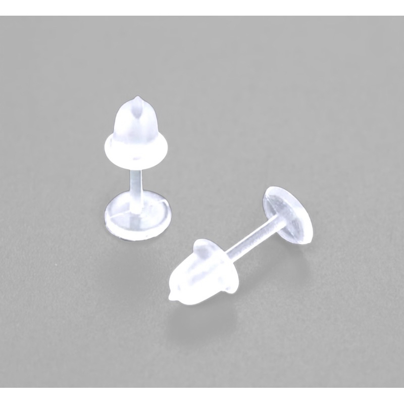 base brinco em plástico - transparente - 5x11mm 100 peças