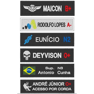 Tarjetas de Identificação Bordada para Uniformes e Macacões (Tarja, sutache, patche, biriba) Personalizável em Oferta na Shopee