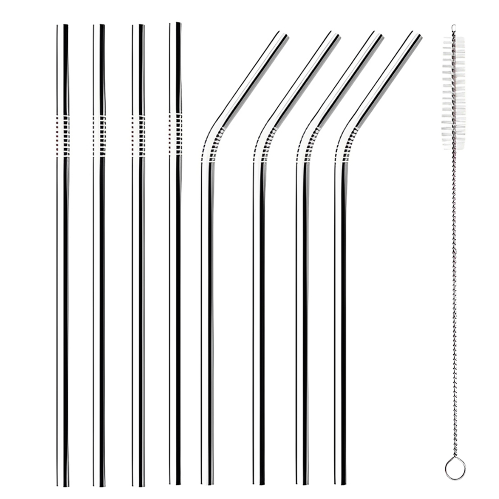 Combo 08 Canudos Inox Curvos com Escova Ecológico Reutilizáveis Laváveis Combo 08 Canudos Inox Curvos com Escova Ecológico Reutilizáveis Laváveis