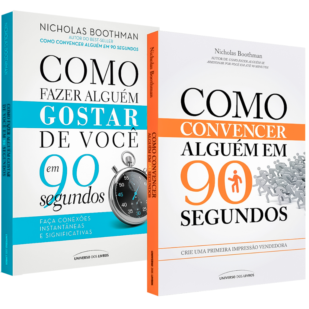 Kit 2 Livros Como Convencer Alguém Em 90 Segundos + Como Fazer Alguém Gostar de Você Em 90 Segundos em Oferta na Shopee