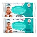 Toalhas Umedecidas Personalidade Baby Plus 50 unidades Eurofral Kit com 2 pacotes