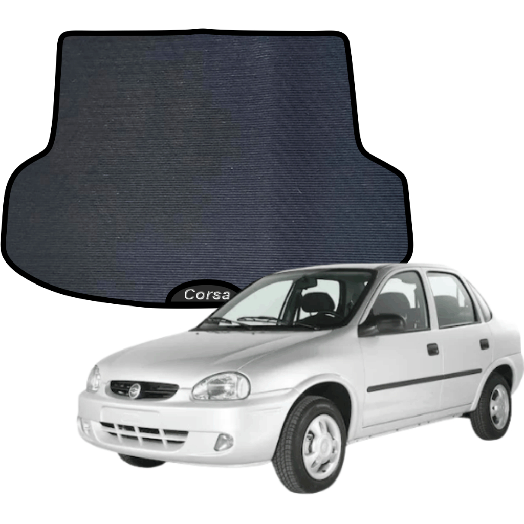 Tapete Porta Malas Corsa 1998 a 2009 Sedan Classic Emborrachado Sob Medida Premium Antiderrapante