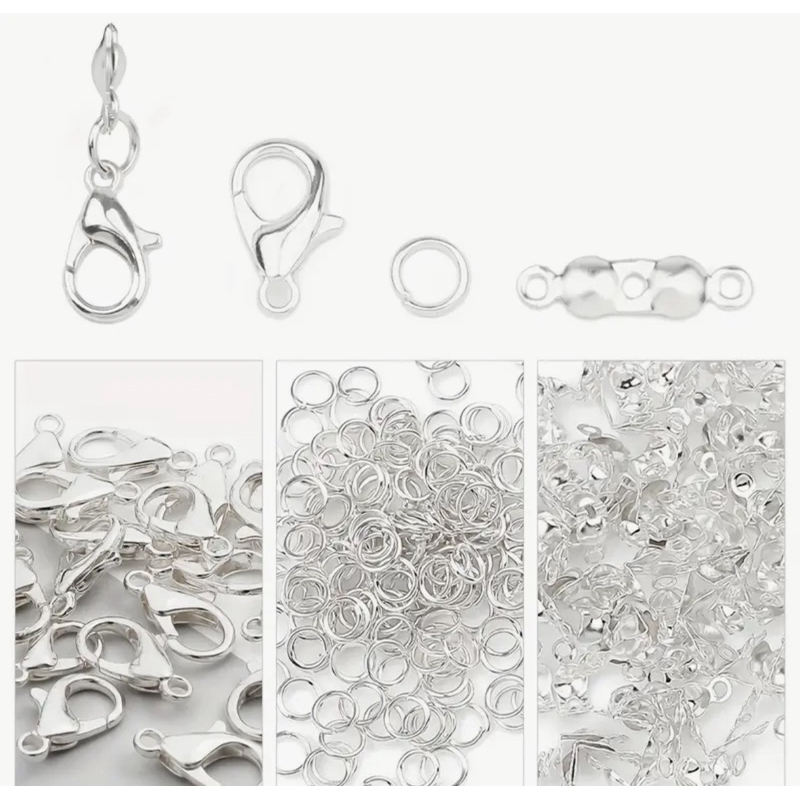 kit fecho lagosta com tips e elo para artesanato e bijuterias em Oferta na Shopee