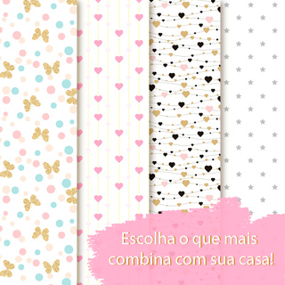 Papel de Parede Adesivo Infantil Autocolante Quarto Menina Adolescentes Teen Rosa Cinza Panda Flor em Oferta na Shopee