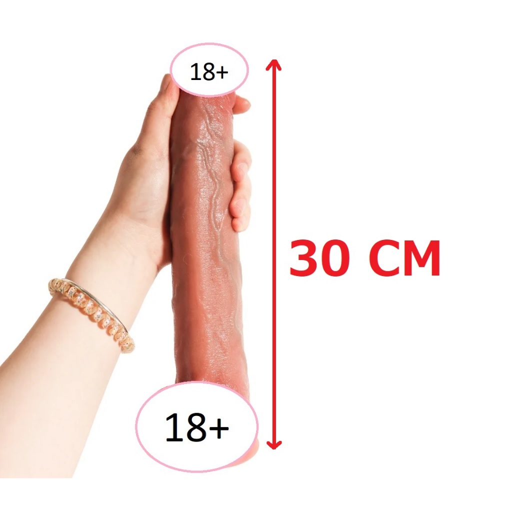 Pênis Realístico Gigante 30cm Recarregável: Aquece, C/ Ventosa, Testículos, Glande, Com Vibro, Multimovimentos Vai e Vem