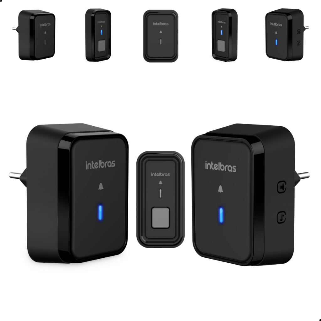 Campainha sem fio CIB 101 Com 2 Modulos Internos para tocar em 2 Salas Intelbras