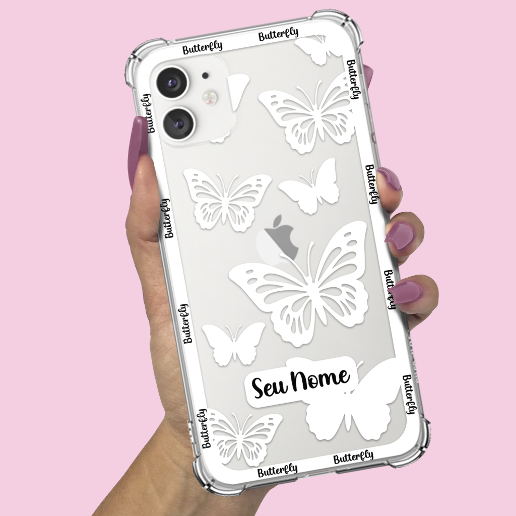 Capa Capinha p Samsung Galaxy A20 A20s A21s A22 A23 A24 A25 A26 A30 A30s A31 A32 A33 A34 A35 A36 Borboleta Branca