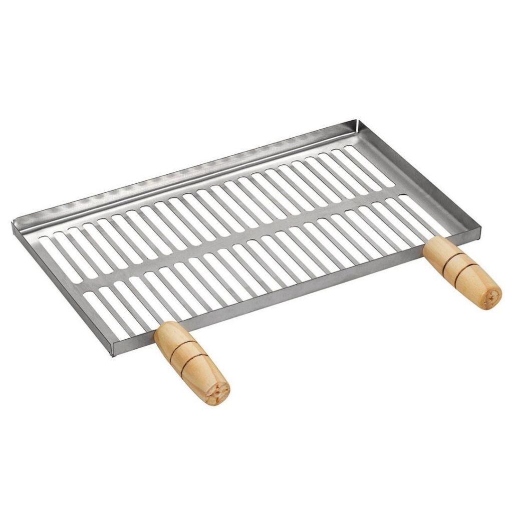Grelha Para Churrasqueira Pequena 38x22 INOX Reforçada Com Fabricação de Corte a Lazer