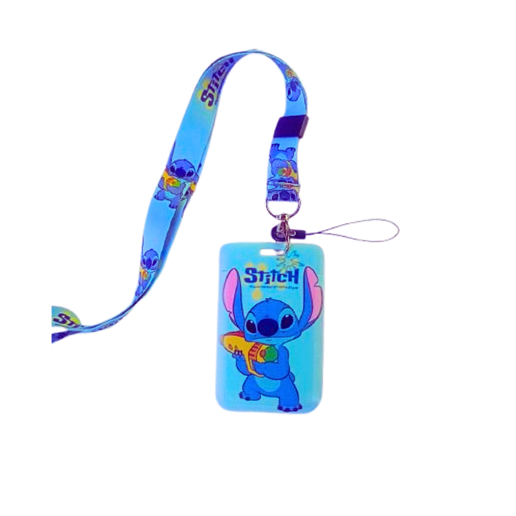 Porta Cartão Stitch Fofo Para Crachá Identificação Transporte em Oferta na Shopee