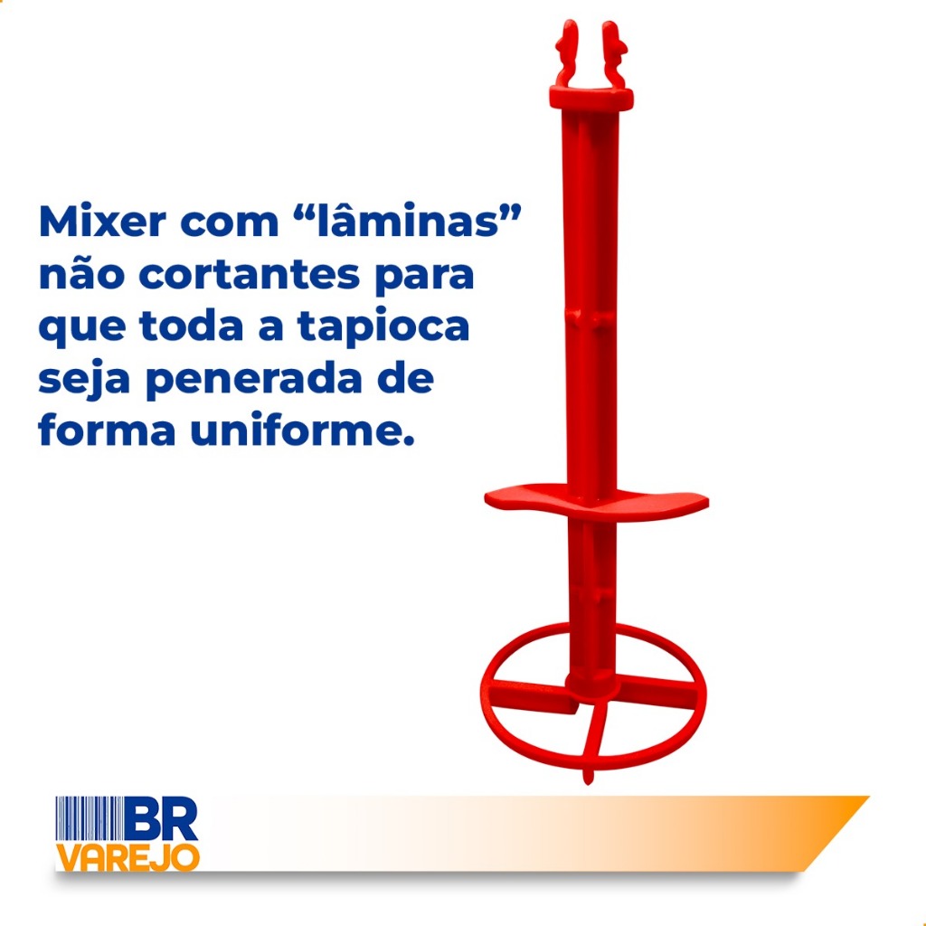 Tapioqueira Premium com Peneira e Polvilhador - Armazena Farinha, Beiju, Goma de Tapioca e Açúcar · foto 2