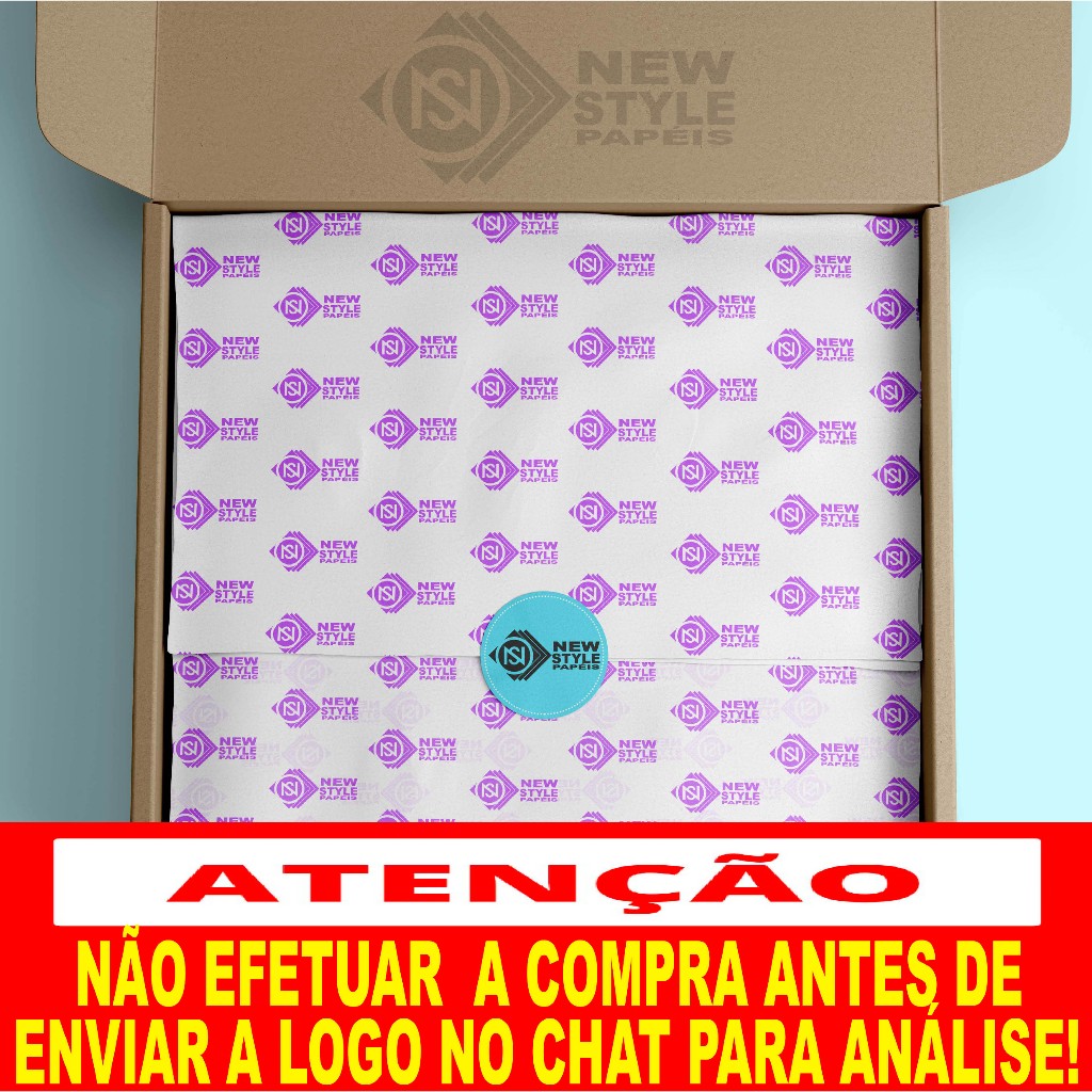 Papel seda 50X70  personalizado com sua LOGO em Oferta na Shopee