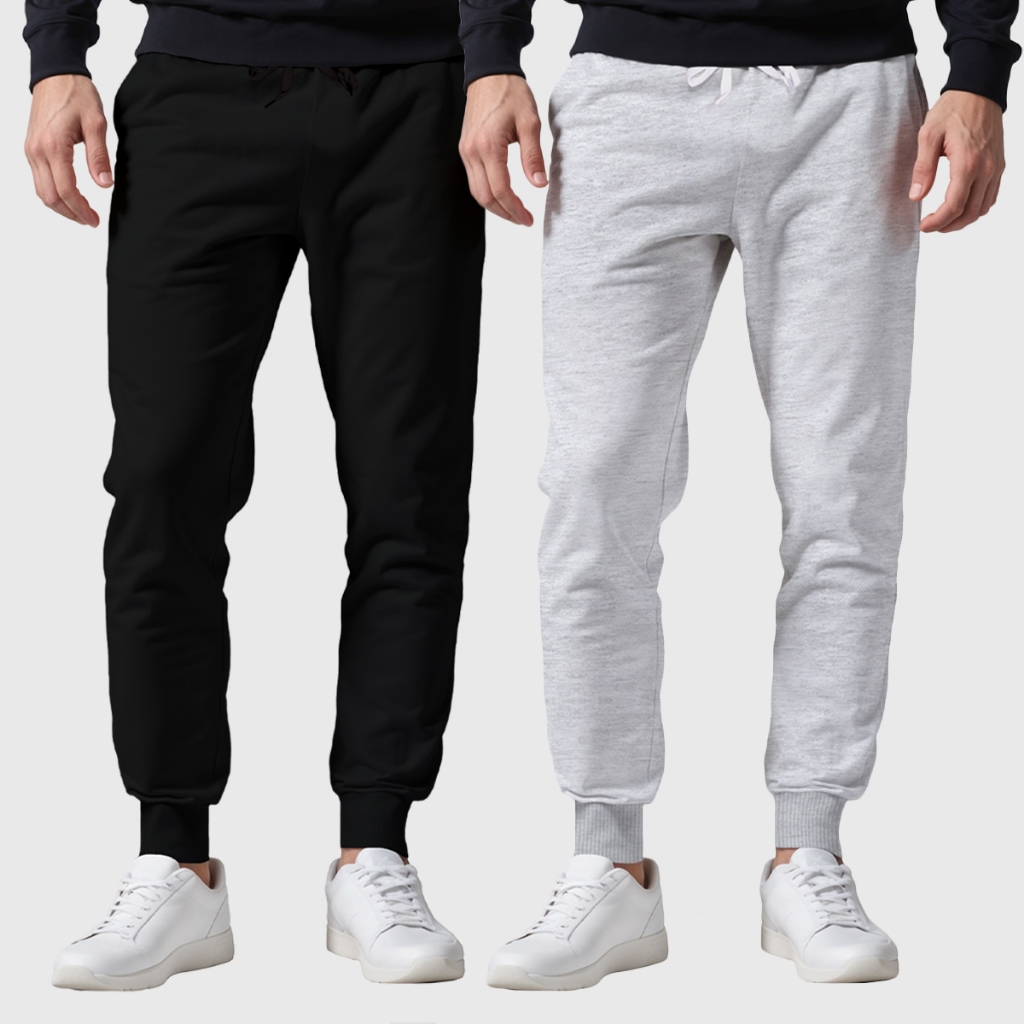 Kit 2 Calças Academia Masculinas de Academia Monstro Think Big Moletom Jogger Slim