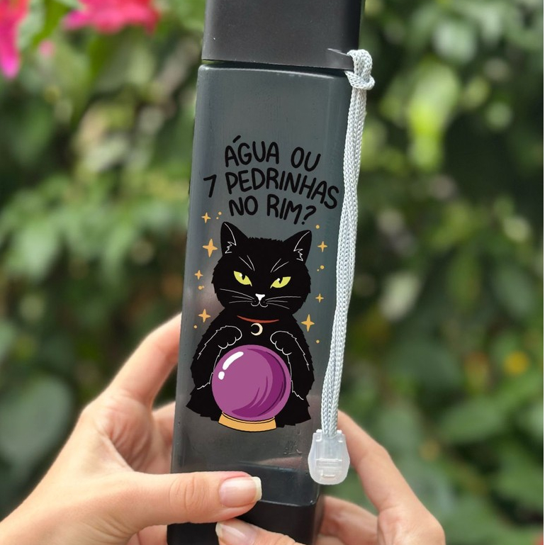Garrafa 600ml Gato 7 Pedras no Rim em Oferta na Shopee