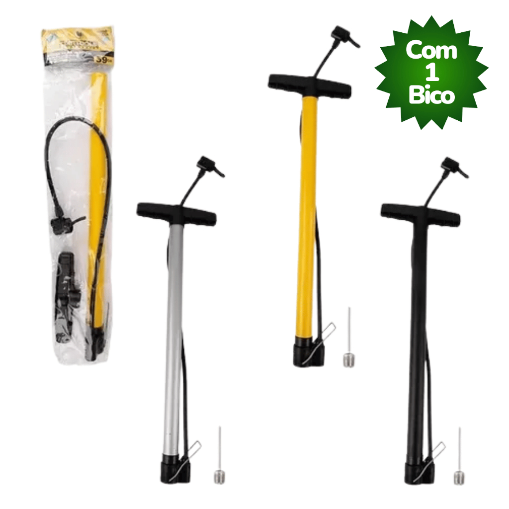 Bomba Para Encher Pneu De Carro Moto E Bike de 40Cm E 59cm em Oferta na Shopee