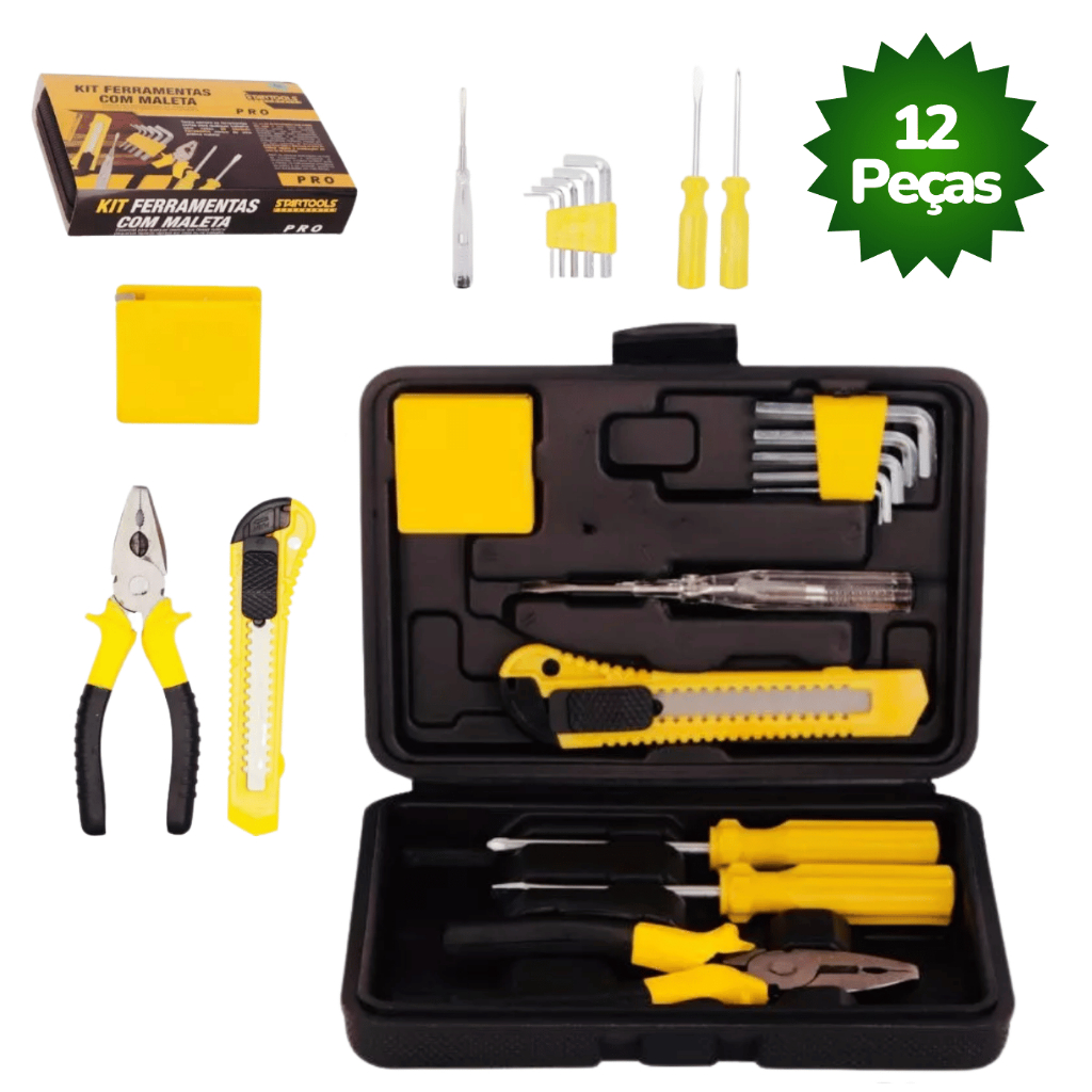 Kit Ferramentas Maleta com 12 Peças Multiuso Resistente em Oferta na Shopee